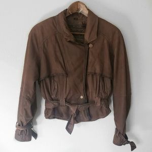 Cropped 100% Leather Jacket